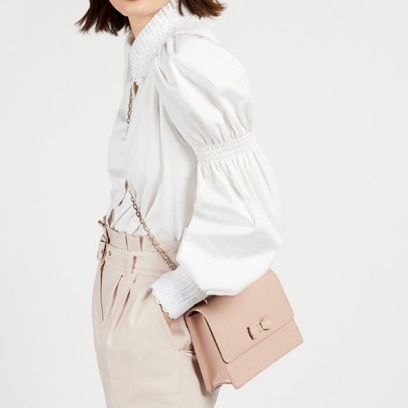TED BAKER Bow Leather Matinee Light Pink Cross Body Bag